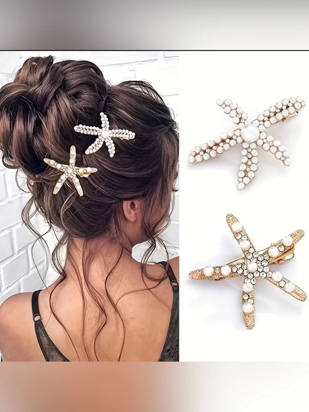 🐚 Bridal Pearl Starfish Hair Pin Elegant Ocean-Inspired Wedding